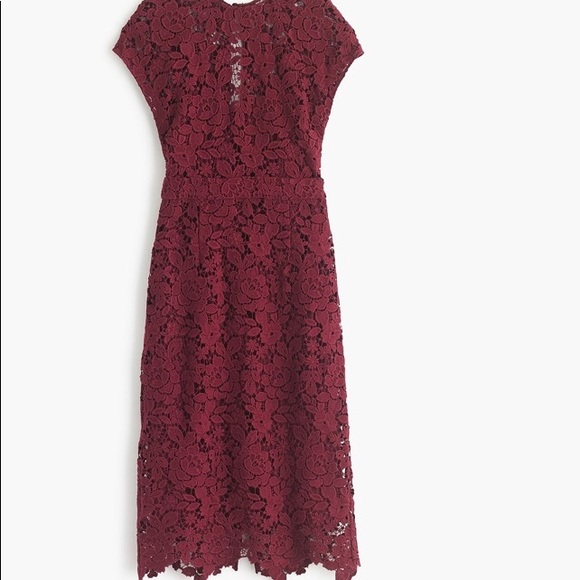 J.Crew Collection Small Deep Red Lace Dress - Picture 6 of 6